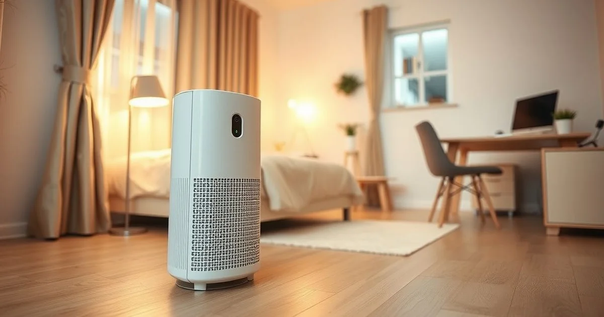 원룸용 소형 공기청정기 작동 모습