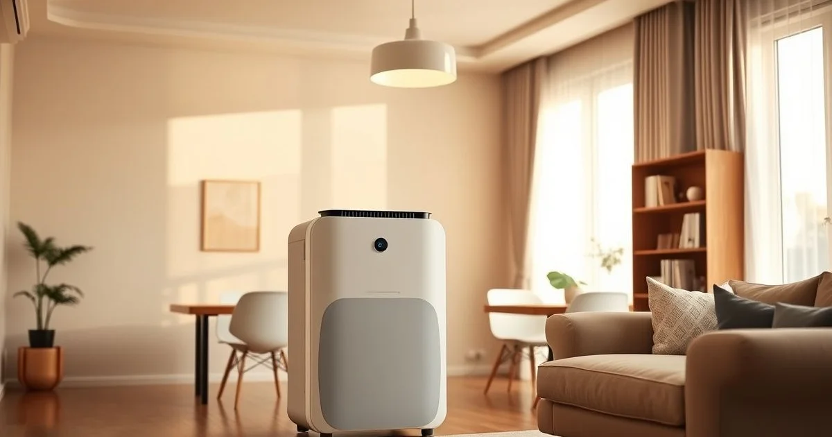 중형 거실 공기청정기 설치 모습