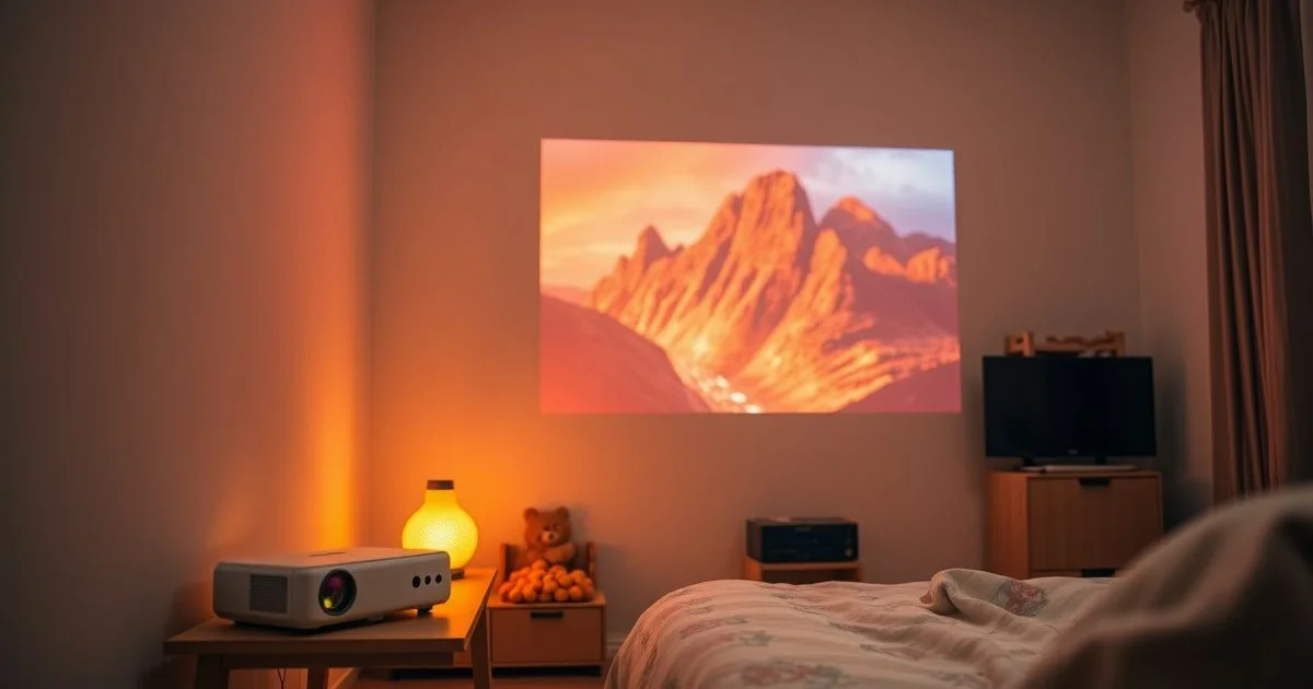 자취방 벽에 영상 투사하는 미니 빔프로젝터